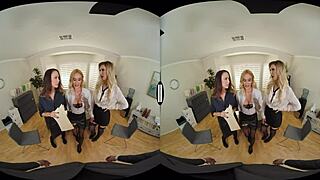 Frekk Brooke Banner, McKenzie Lee, Sarah Jessie Hunt kontor-stud.