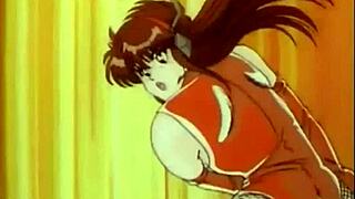 Anime strapon threesom med hård knullning