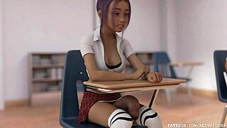 Непослушные студенты смотрят, как футанари удовлетворяет себя в публичном классе. Этот смелый акт шокирует всех рядом.