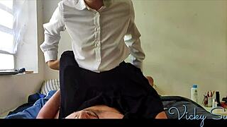 18yr old in uniform fucks me hard before school with shaking orgasm