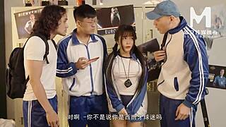 modelmedia asia showcases wild group sex with female team manager