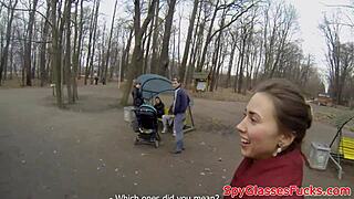 유로 베이비 낯선이 POV에서 끌어당겨 세게 박아줌