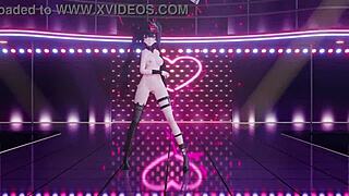 Sparkle engages in an animated mmd adventure.