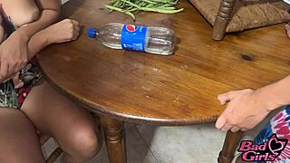 Sexy niece has sex with lucky uncle in kitchen