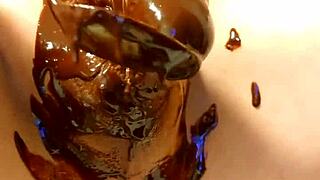 Bold japanese gay amateurs cooking chocolate banana with penis in action