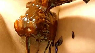 Bold japanese gay amateurs cooking chocolate banana with penis in action