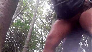 naughty couple fucking outdoors in the forest on xvideos red