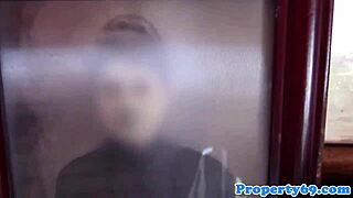 Ebony realtor Adrian Maya sucks client with deep emotion