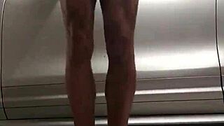 guy spying on gay gym action in the garage