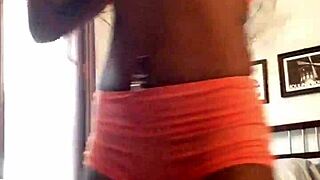 Ebony Woman Feels Excited Twerking After Revealing Her Fat Cameltoe Pussy