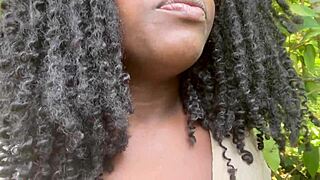 me and my friend took hot black girl to waterfall and fucked her