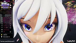 POV BLOW JOB FROM HENTAI VTUBER ELFIE LOVE 3D VRCHAT MMD