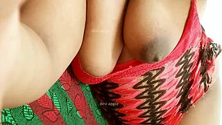 asian horny aunty flaunting her big juicy boobs