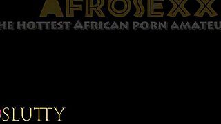 attractive black girl teases mature ebony couple to cumshot