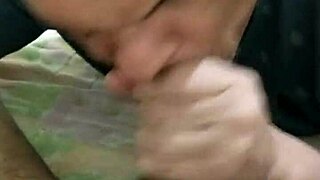 Sucking and taking the delivery guy's cum?