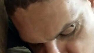 Sucking and taking the delivery guy's cum?