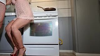 I ordered a prostitute to cook breakfast, played with her holes, and let her suck my cock.