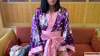 41-year-old wife rides in geisha costume.