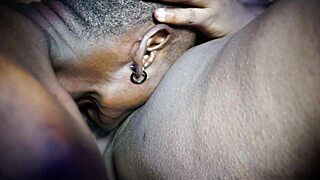 Serious date in africa with a shaved beauty