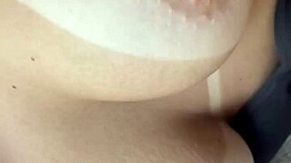 my lover enjoys my natural tits in video.