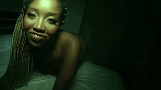 Queen Lotus in leaked homemade sex tape: amateur black beauty gets her ass spanked and mouth fucked by a white stud