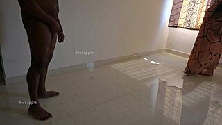 Tamil maid Prabha jerks the owner's dick between chores