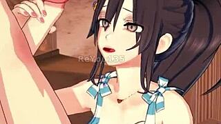 Hey, in this 3D hentai anime game, I found the perfect partner with big tits and boobs.