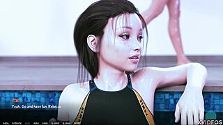 Rebecca gets wet in AOA Academy