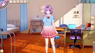 Intense tit rubbing on Satori in 3D hentai anime