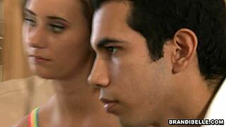 Friends gather for an emotional sex party with brandi belle's small tits