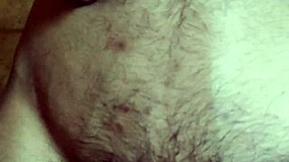 Gay guy toys with his belly button before cumming in solo play.