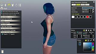 creating busty 3d character for porn game fucking