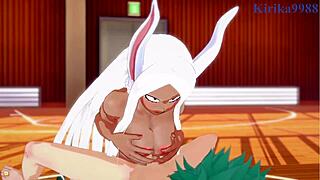 Rumi, Mirko, Tsuyu, and Izuku intense sex?