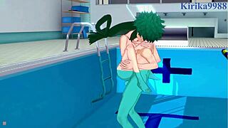 Rumi, Mirko, Tsuyu, and Izuku intense sex?