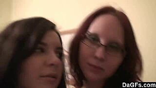 Two teen lesbians say, Let's play with the camera in the bedroom