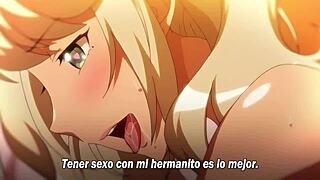 I want that ecchi big sister to give me a blowjob in this hentai anime.