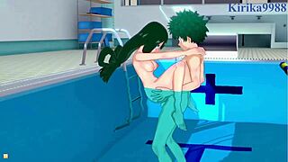 Rumi, Mirko, Tsuyu, and Izuku intense sex?