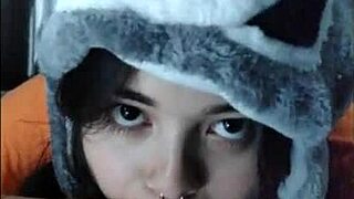 white wolf says she can't see me but already wants to suck the submissive young white moon deepthroat