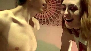 femdom boldly sucks monster cock in evil blowjob session