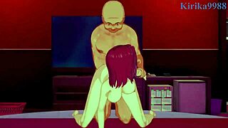 C.C. and Kallen Kouzuki with old man in intense hentai sex 😏