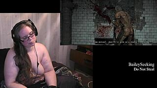 naked playthrough of outlast game part three with brunette
