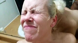 i fucked this blonde milf on the bathroom counter, her pussy was so wet, amateurs