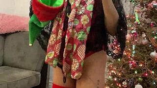 i'm obsessed with anna maria, mature latina in red lingerie for christmas