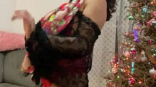 i'm obsessed with anna maria, mature latina in red lingerie for christmas