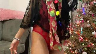 i'm obsessed with anna maria, mature latina in red lingerie for christmas