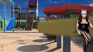 GOLDEN BOY 19 EXPLORES PUBLIC AREAS IN COSTUMES DURING A HENTAI GAME.