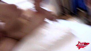 Thin girl gets fucked by tattooed rockers in a wild threesome.