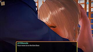 Visual novel with a blonde teen in a new family
