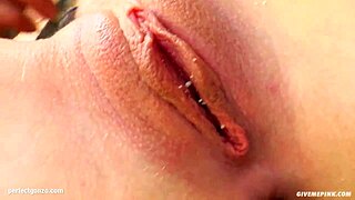 Blonde Gitta enjoys solo fingering masturbation gonzo style