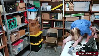 LP officer eagerly sucks shoplifter’s cock in back office today.